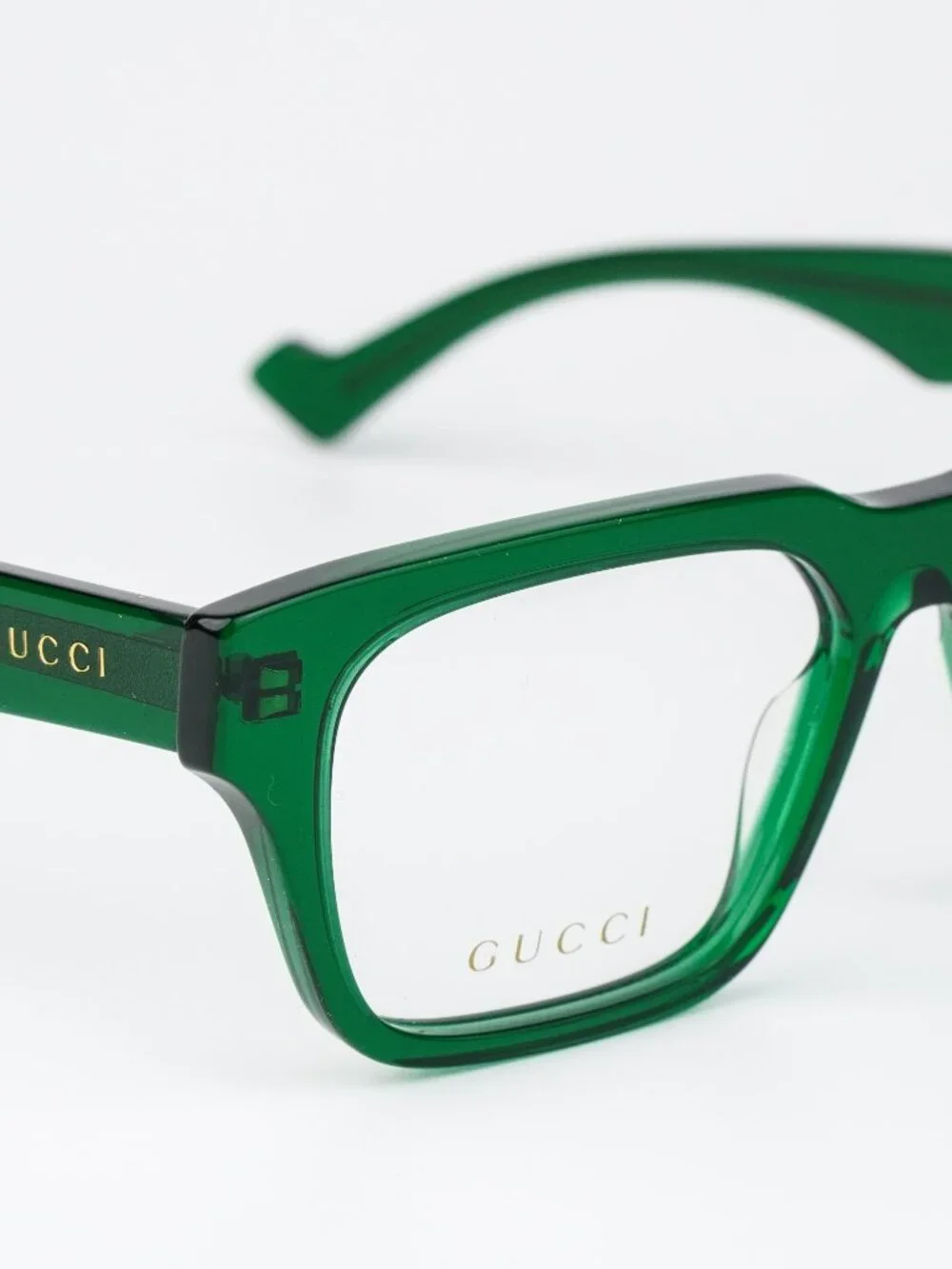 Gucci Men Eyeglasses Transparent Green Square GG0963O 004 NEW AUTHENTIC